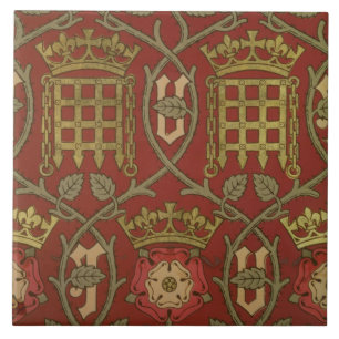 'Tudor Rose', reproduction wallpaper designed by S Tile