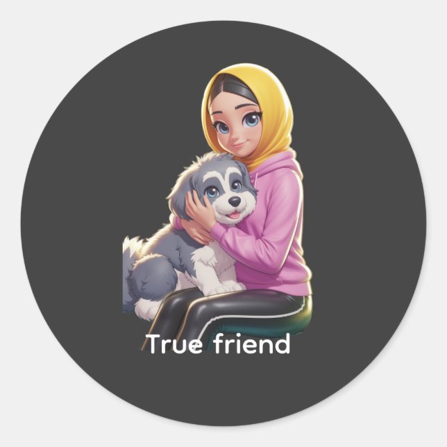 Tue friend  classic round sticker (Front)