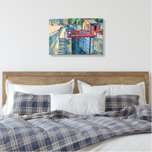 Tuel Lane Lock Sowerby Bridge Yorkshire Canal Art Canvas Print