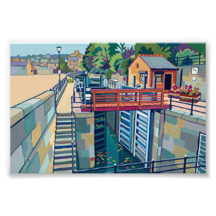 Tuel Lane Lock Sowerby Bridge Yorkshire Canal Art Photo Print