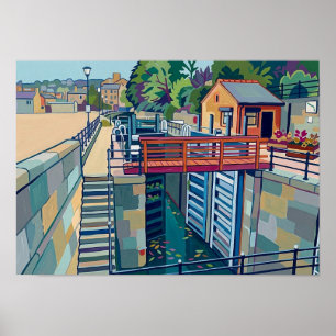 Tuel Lane Lock Sowerby Bridge Yorkshire Canal Art Poster