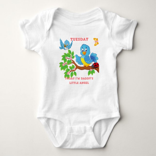 Tuesday Daddy's Little Angel T-Shirt Baby Bodysuit (Front)