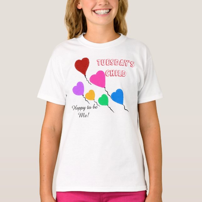 Tuesday's Child Heart Balloons T-Shirt (Front)