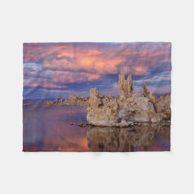 Tufa Formations on Mono Lake Fleece Blanket (Front (Horizontal))