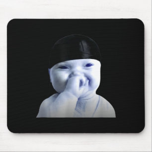 Tuff Ai Niche Baby Holding Laugh Meme In Durag Mouse Pad
