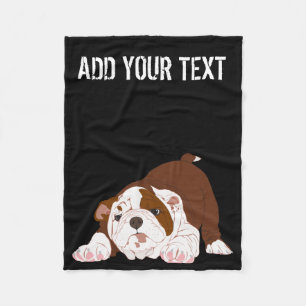Tuff Pup Playful Bulldog Puppy Fleece Blanket