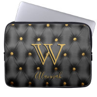 Tufted Black and Gold Monogram