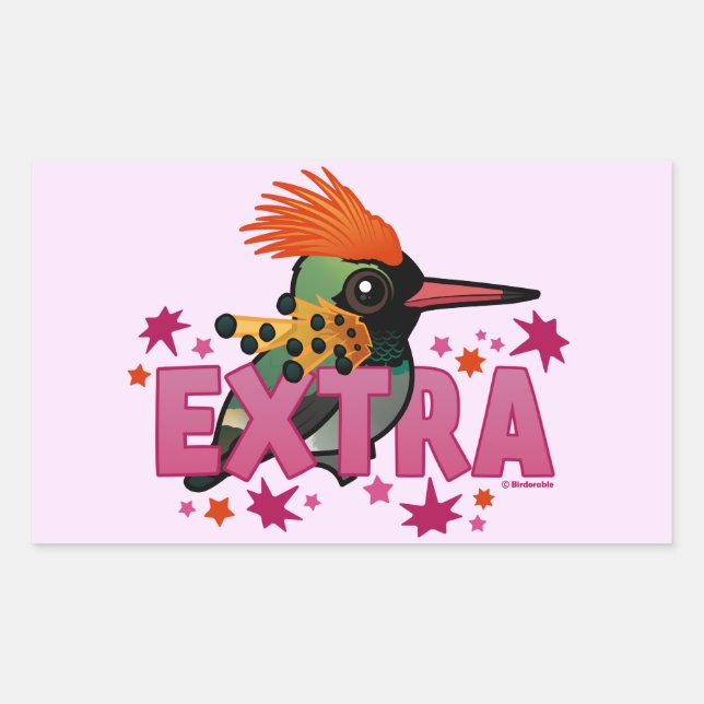 Tufted Coquette is *EXTRA* Rectangular Sticker (Front)