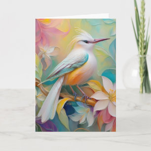 Tufted Golden Rumped Fantasy Bird Card