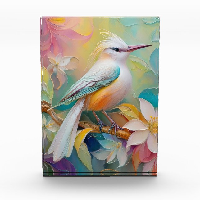 Tufted Golden Rumped Fantasy Bird Photo Block (Front)