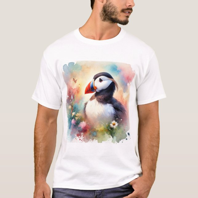 Tufted Puffin 190724AREF125 - Watercolor T-Shirt (Front)