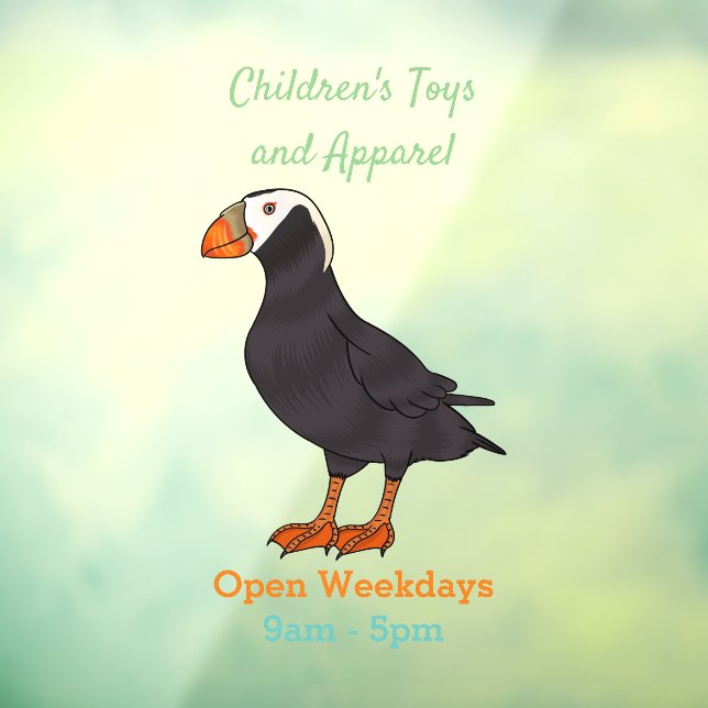 Tufted puffin bird cartoon illustration (Sheet 3)