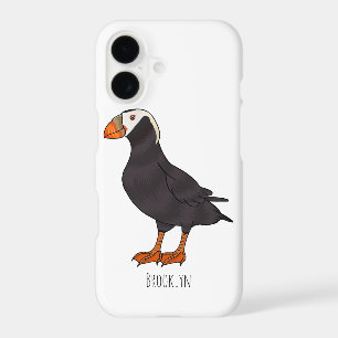 Tufted puffin bird cartoon illustration