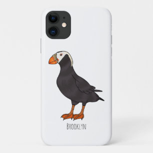 Tufted puffin bird cartoon illustration  Case-Mate iPhone case