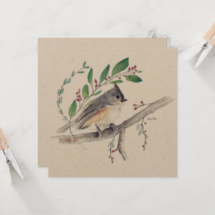 Tufted Titmouse Bird Art Card