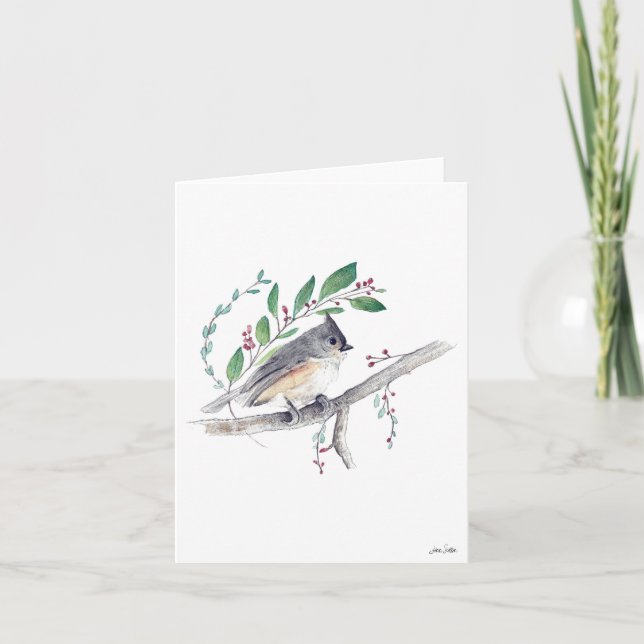Tufted Titmouse Bird Card (Front)