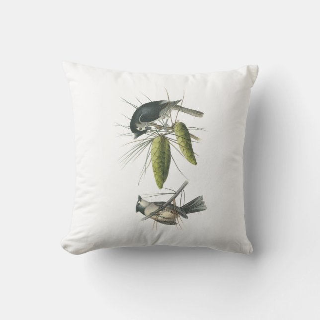 Tufted Titmouse by Audubon Cushion (Front)