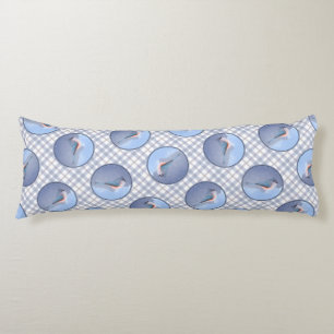 Tufted Titmouse in Snow Painting Original Bird Art Body Cushion