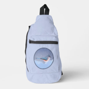 Tufted Titmouse in Snow Painting Original Bird Art Sling Bag