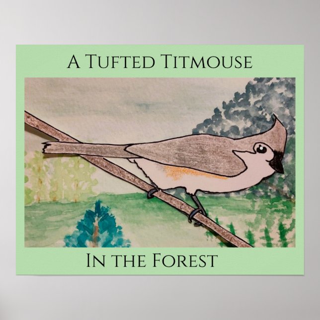 Tufted Titmouse in the Forest Poster (Front)