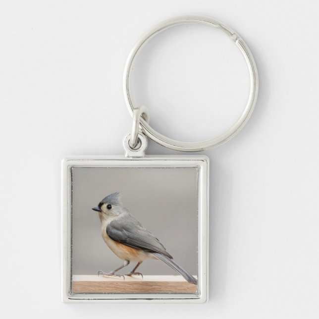 Tufted Titmouse Key Ring (Front)