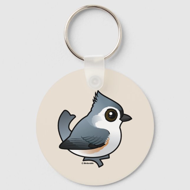 Tufted Titmouse Key Ring (Front)