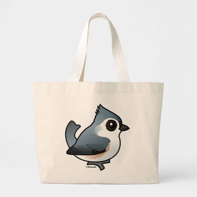 Tufted Titmouse Large Tote Bag (Front)