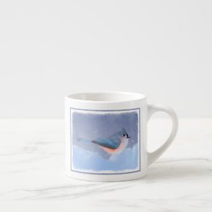 Tufted Titmouse Painting - Cute Original Dog Art Espresso Cup