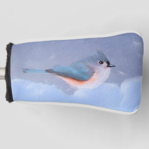 Tufted Titmouse Painting - Cute Original Dog Art Golf Head Cover