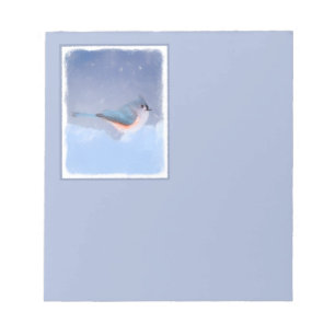 Tufted Titmouse Painting - Cute Original Dog Art Notepad