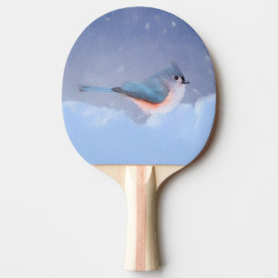 Tufted Titmouse Painting - Cute Original Dog Art Ping Pong Paddle
