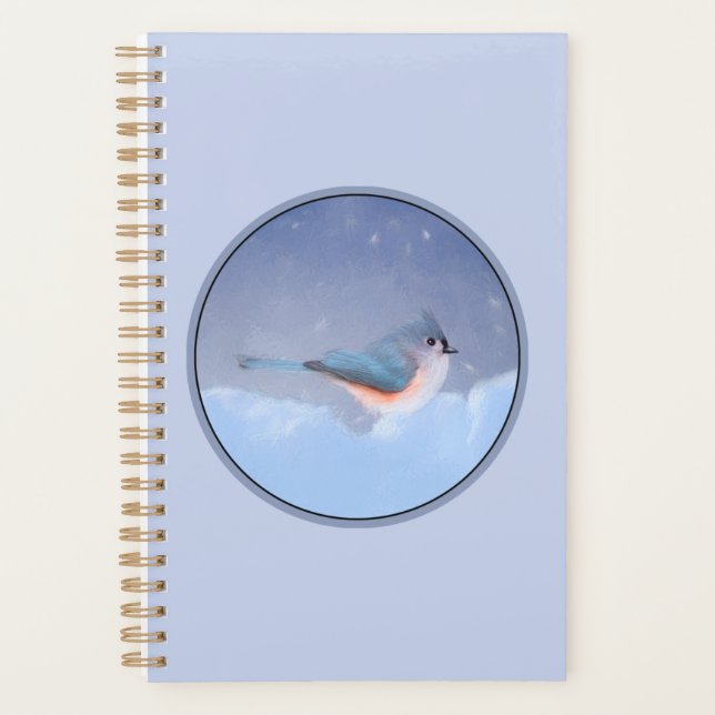Tufted Titmouse Painting - Cute Original Dog Art Planner (Front)