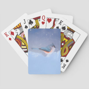 Tufted Titmouse Painting - Cute Original Dog Art Playing Cards