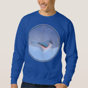 Tufted Titmouse Painting - Cute Original Dog Art Sweatshirt