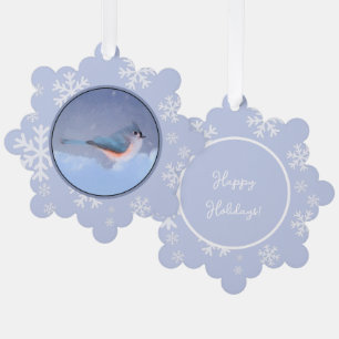 Tufted Titmouse Painting - Original Wild Bird Art Tree Decoration Card