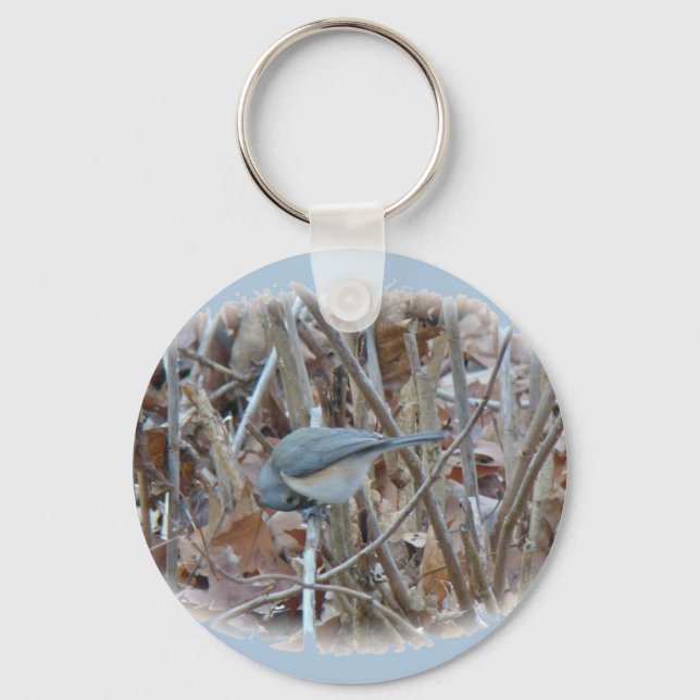 Tufted Titmouse Songbird Coordinating Items Key Ring (Front)