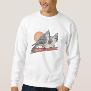 Tufted Titmouse Titmice Bird watching Gift Sunset Sweatshirt
