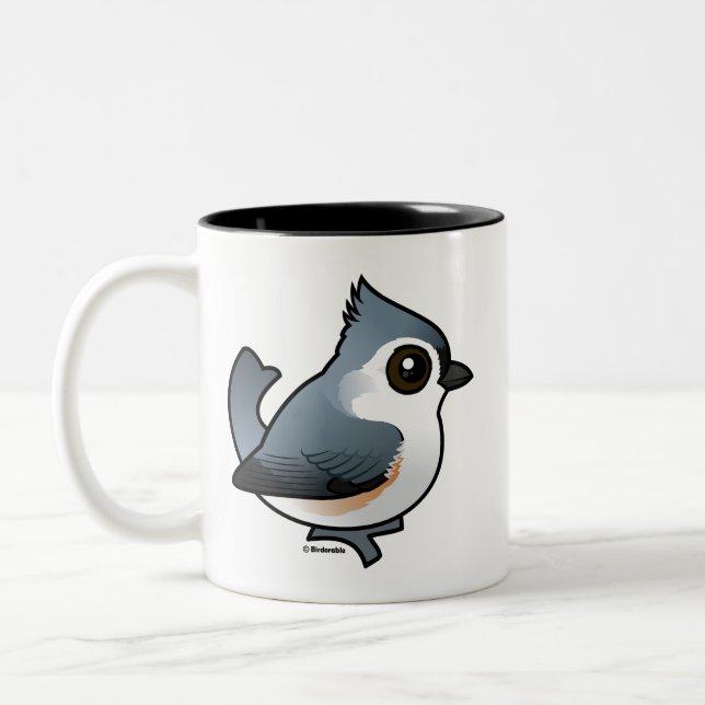 Tufted Titmouse Two-Tone Coffee Mug (Left)