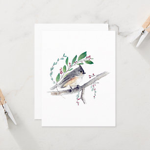 Tufted Titmouse Watercolor Note Card