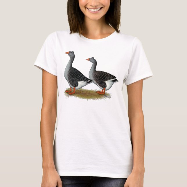 Tufted Toulouse Geese T-Shirt (Front)