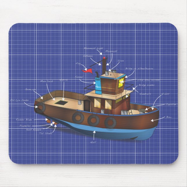 Tug Boat Mouse Pad (Front)