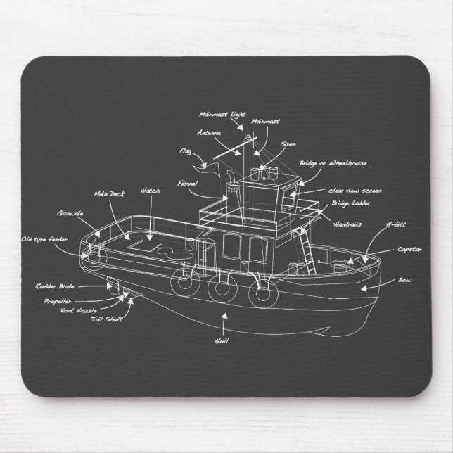 Tug Boat Mouse Pad (Front)