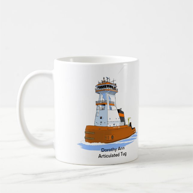 Tug Dorothy Ann and barge Pathfinder Coffee Mug (Left)