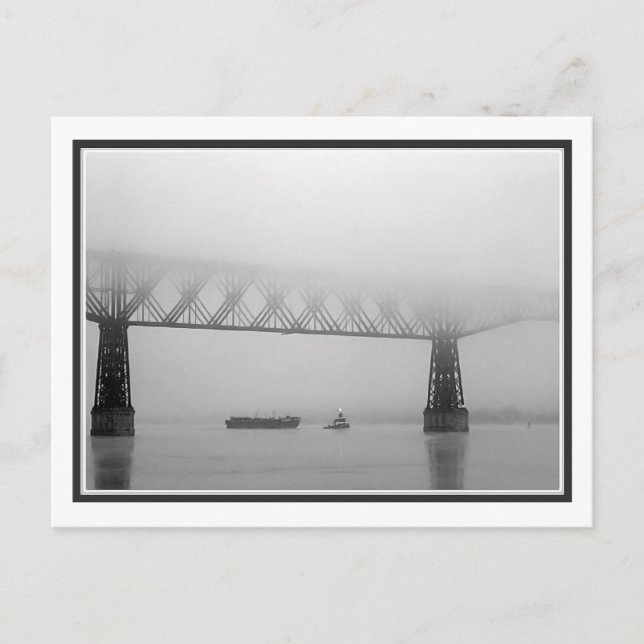 Tug in Fog Postcard (Front)