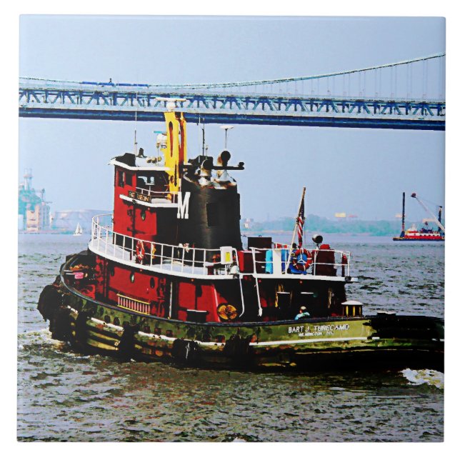 Tugboat at Penn's Landing Tile (Front)