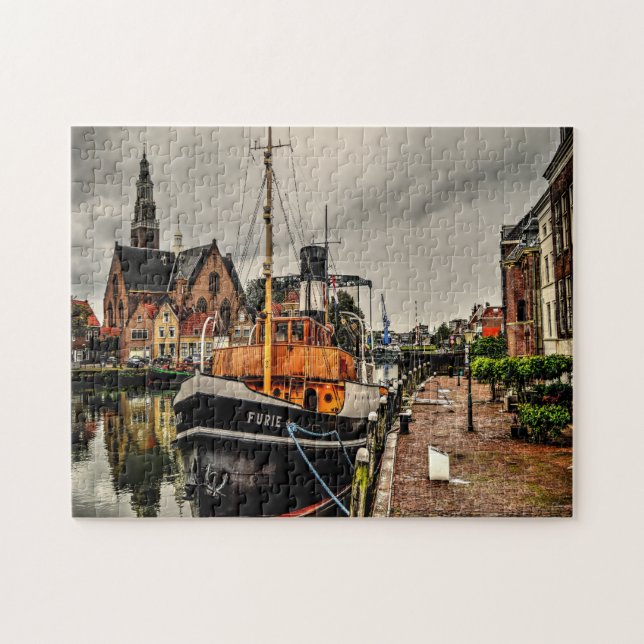 Tugboat boat Maassluis Holland. Jigsaw Puzzle (Horizontal)