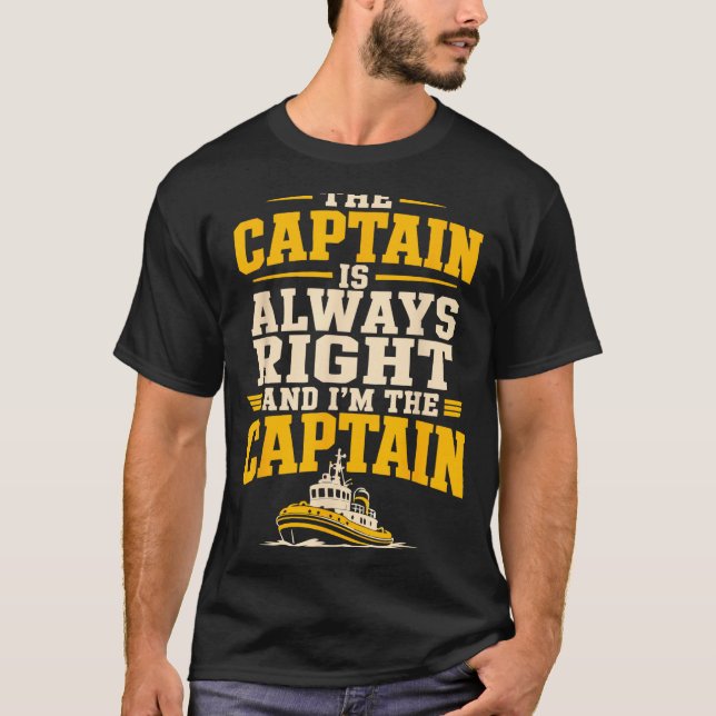 Tugboat captain funny boat operator  T-Shirt (Front)