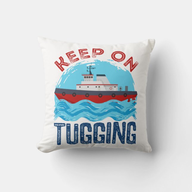 Tugboat Keep on Tugging Cushion (Front)