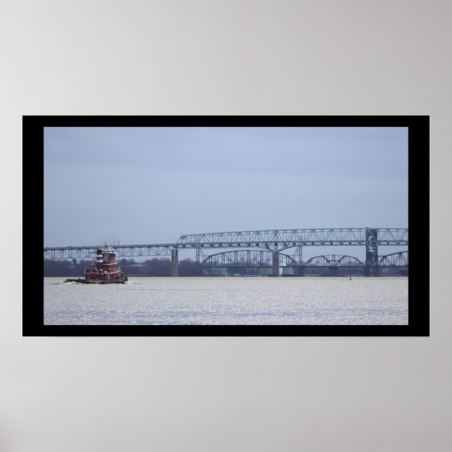 Tugboat with Bridge Poster (Front)