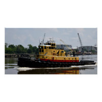 Tugboat working at the river